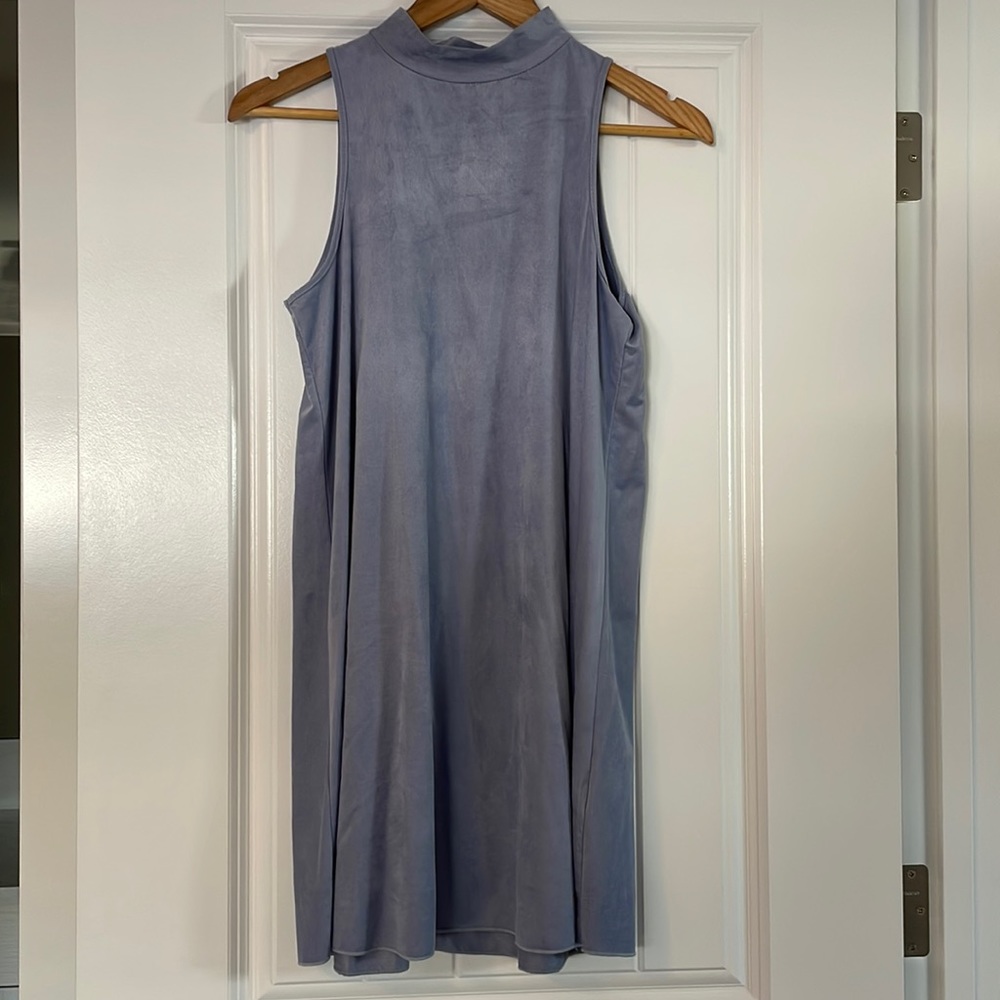 Periwinkle Velvet High-neck Dress